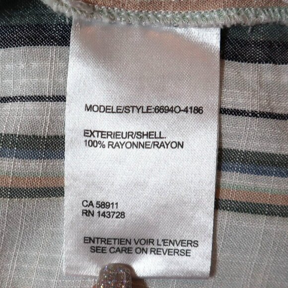 Tribal Jeans Striped Top Womens M White Resort‎ Wear Polished Night Out Casual - Picture 4 of 11